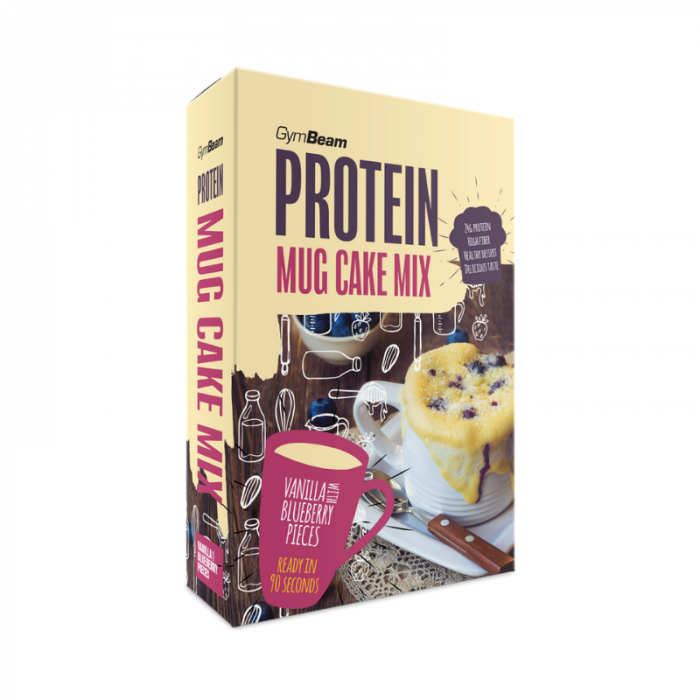 Protein Mug Cake Mix 500 g - GymBeam vanilja s koščki borovnic