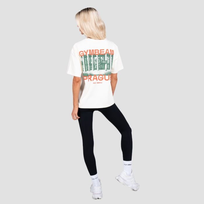 Majica s kratkimi rokavi Prague Cream - GymBeam XXL