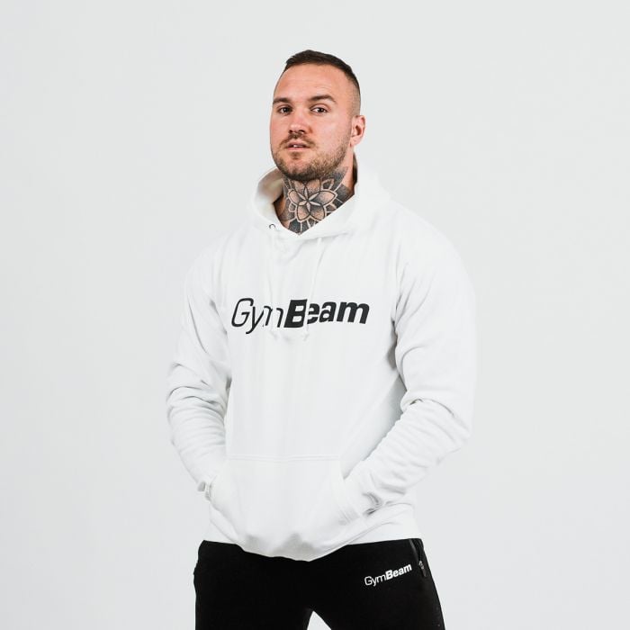 Moški pulover PRO Hoodie White - GymBeam