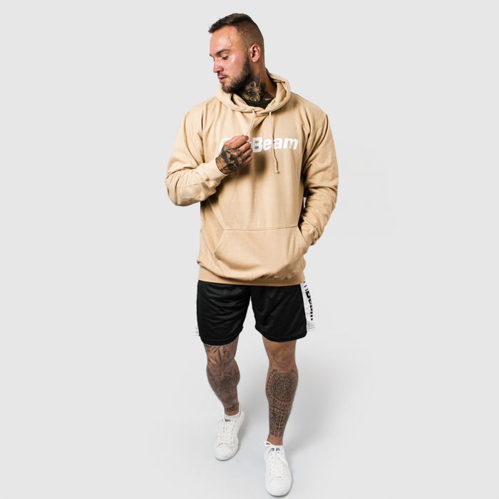 Moški pulover s kapuco PRO Sand - GymBeam L - cream