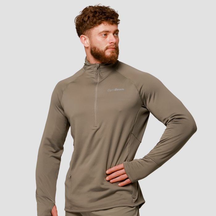 Tekaški pulover Pulse 1/2 Zip Vetiver - GymBeam L