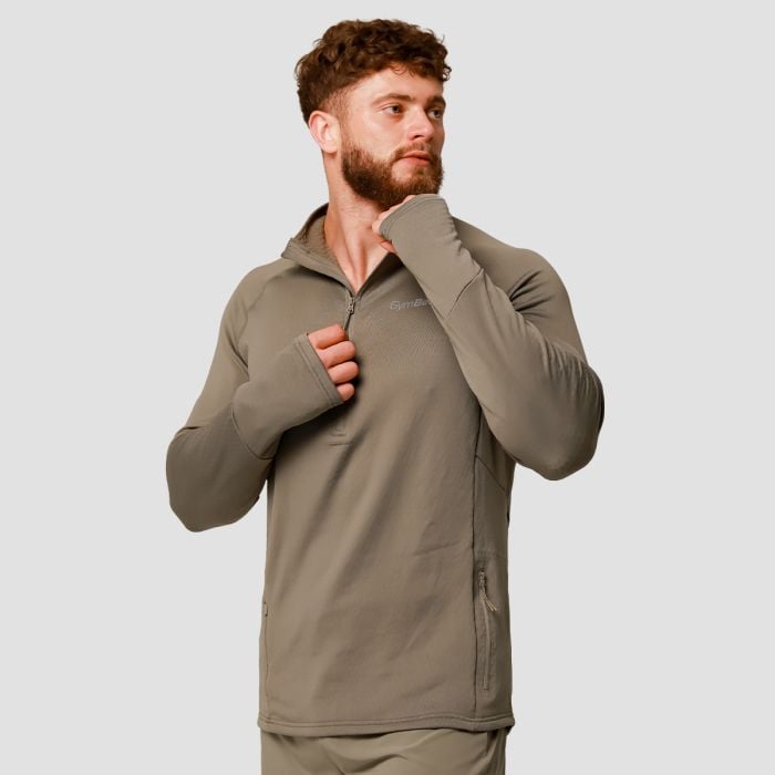 Tekaški pulover Pulse 1/2 Zip Vetiver - GymBeam L