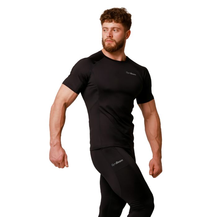 Tekaška majica Pulse Black - GymBeam XL