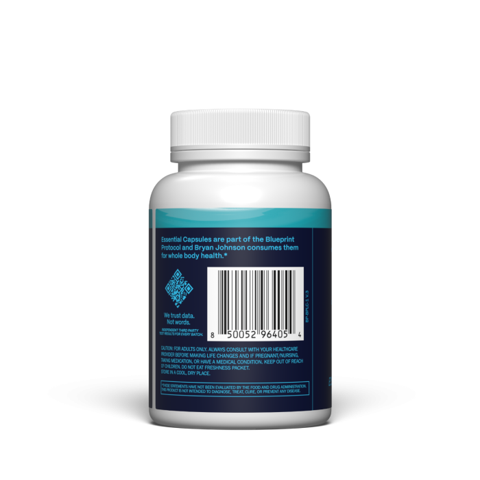 Essential Capsules - Blueprint by Bryan Johnson 60 caps