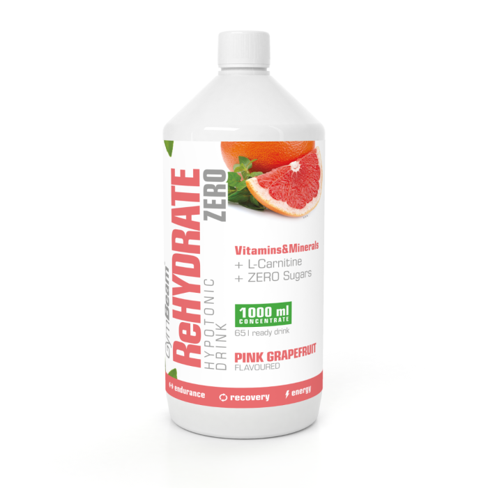 Ionski napitek ReHydrate ZERO - GymBeam roza grenivka - 1000 ml