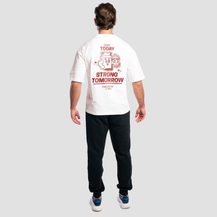 Majica boxy Shaker White - GymBeam L