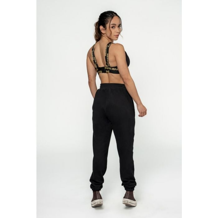 Športni nedrček Intense Iconic Black/Gold - NEBBIA XS