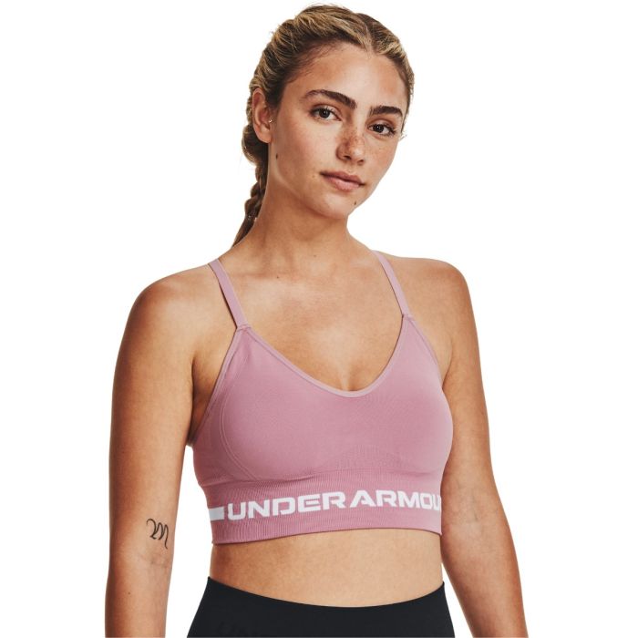 Seamless Low Long Sports Bra Pink - Under Armour