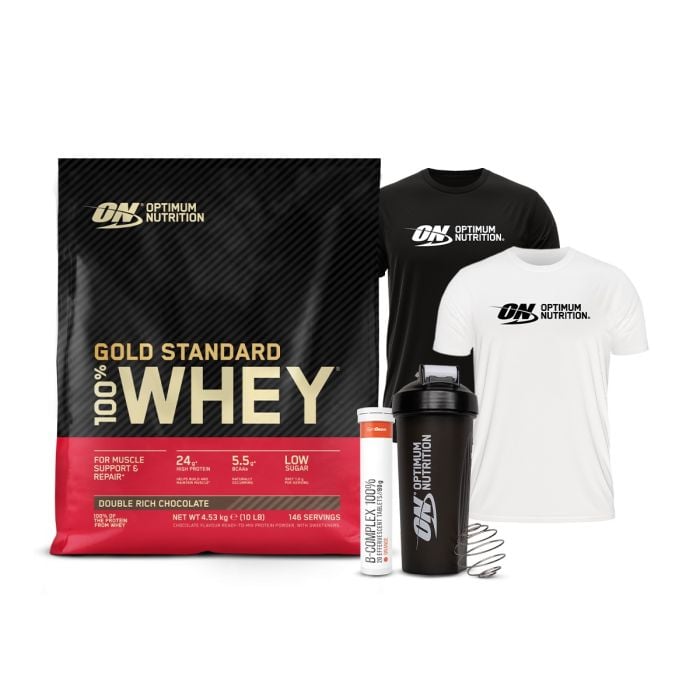 100% Whey Gold Standard - Optimum Nutrition + darili 450 g - obogatena dvojna čokolada