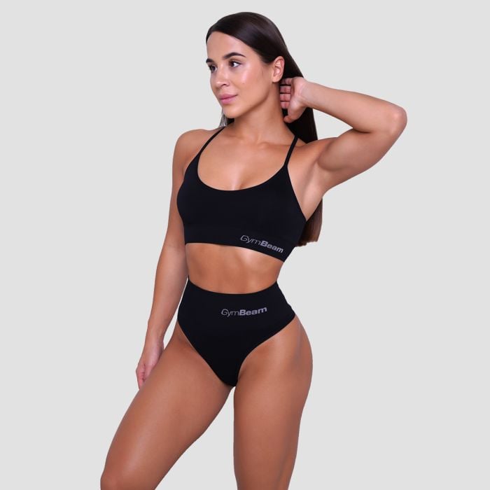 Športni nedrček String Black - GymBeam S