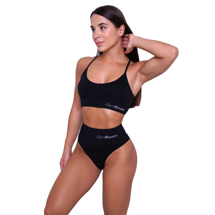 Športni nedrček String Black - GymBeam S