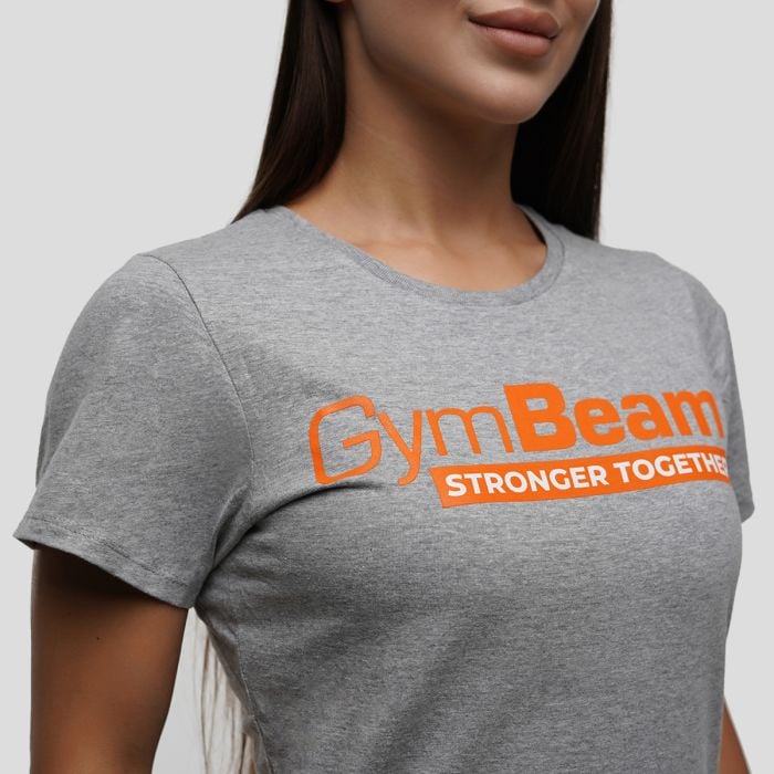 Ženska majica Stronger Together Grey - GymBeam S