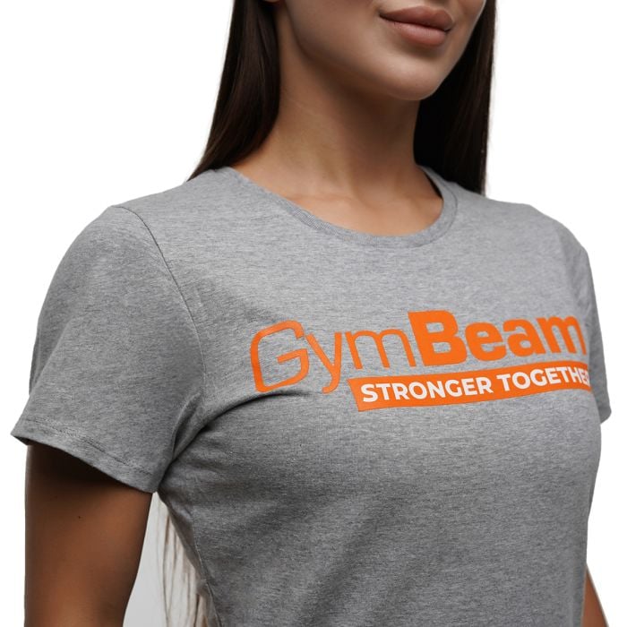 Ženska majica Stronger Together Grey - GymBeam S