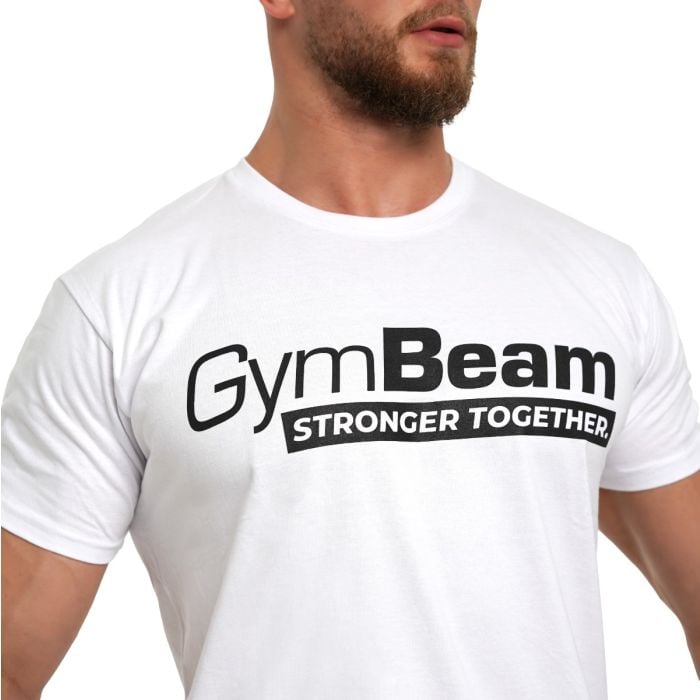 Moška majica Stronger Together White - GymBeam XXL