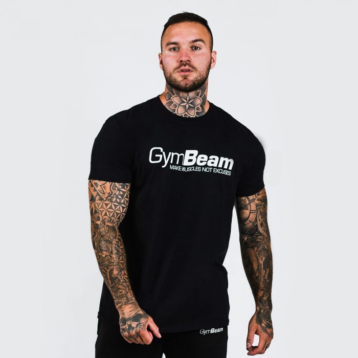 Moška majica Make Muscles Black - GymBeam