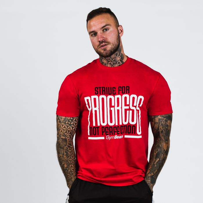Moška majica s kratkimi rokavi Progress Red - GymBeam