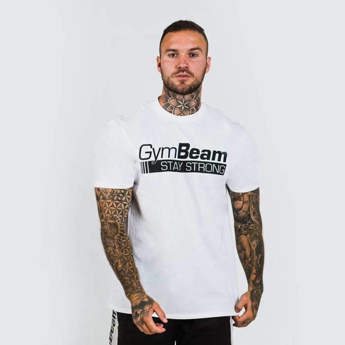 Moška majica Stay Strong White - GymBeam