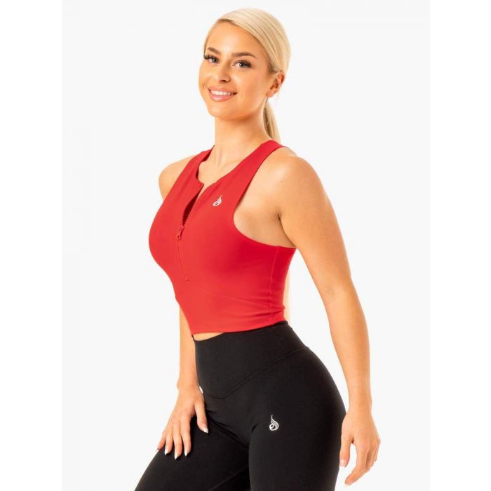 Ženska majica brez rokavov Zip Up Reflex Red - Ryderwear