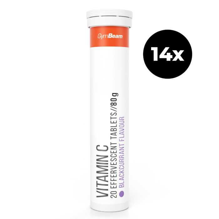 Vitamin C 1000 mg Šumeče tablete – GymBeam pomaranča - 20 tab