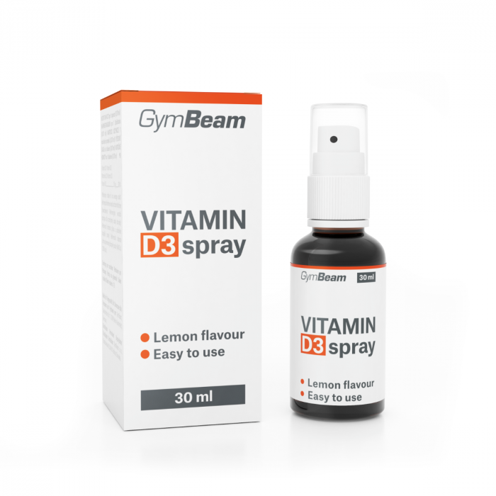 Vitamin D3 v obliki pršila 1000 IU – GymBeam 30 ml - limona