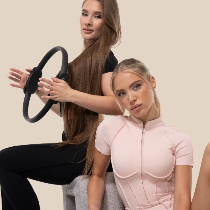Ženska majica Cropped Cosmo Black - GymBeam L