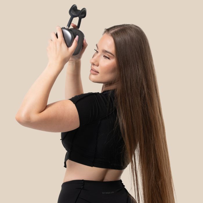 Ženska majica Cropped Cosmo Black - GymBeam L