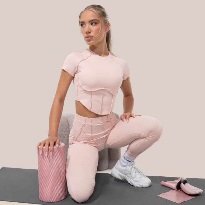 Ženska majica Cropped Cosmo Pink - GymBeam L