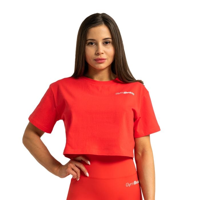 Ženska majica Limitless Cropped Hot Red - GymBeam L