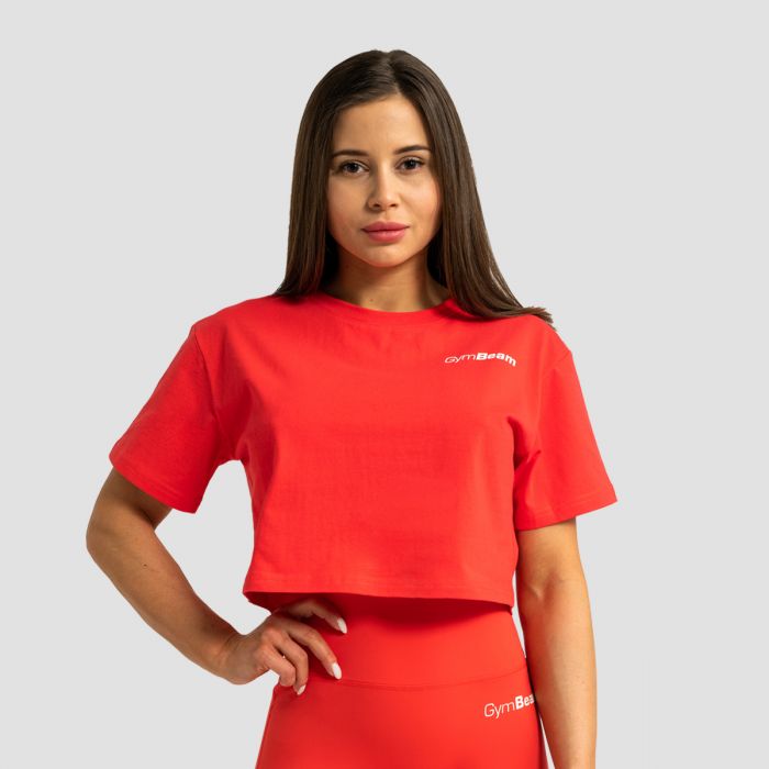 Ženska majica Limitless Cropped Hot Red - GymBeam