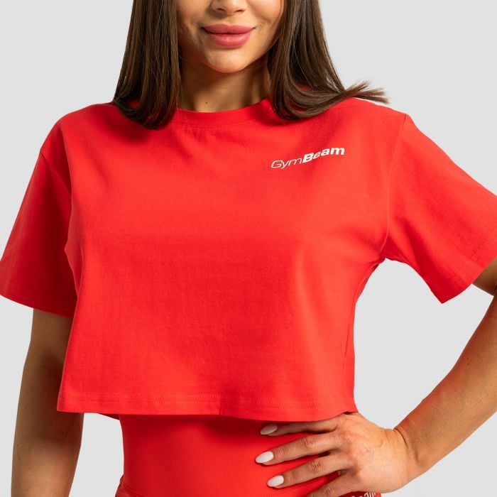 Ženska majica Limitless Cropped Hot Red - GymBeam L