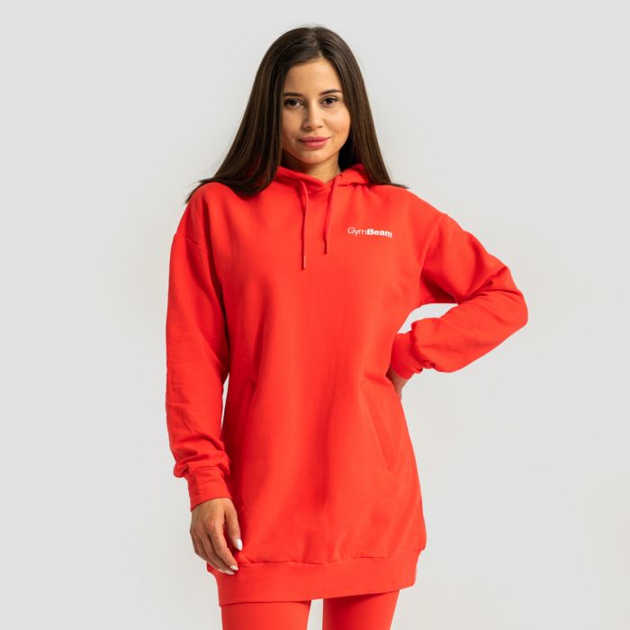 Ženski Longline pulover Limitless Hot Red - GymBeam