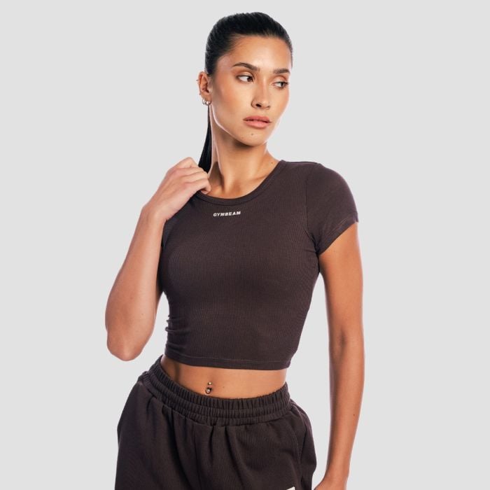 Ženska kratka majica Aura Tee Brown - GymBeam M