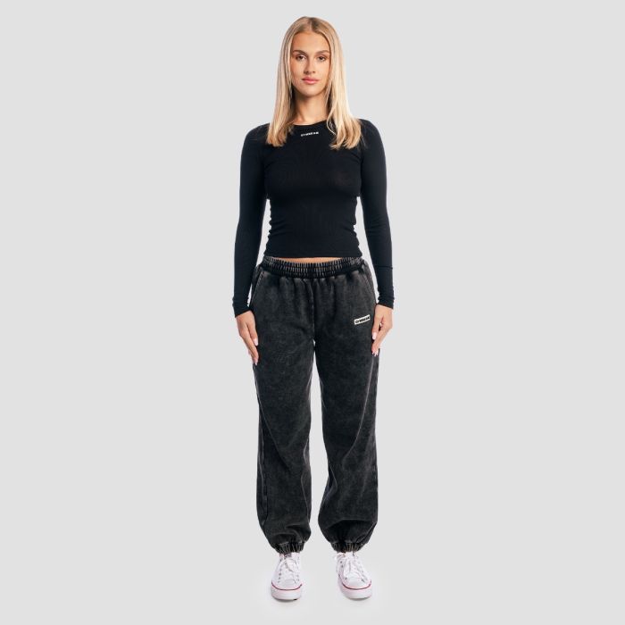 Ženska majica z dolgimi rokavi Aura Black - GymBeam S