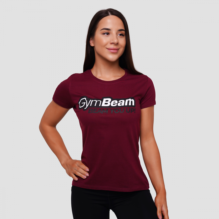 Ženska Beam Majica Burgundy - GymBeam