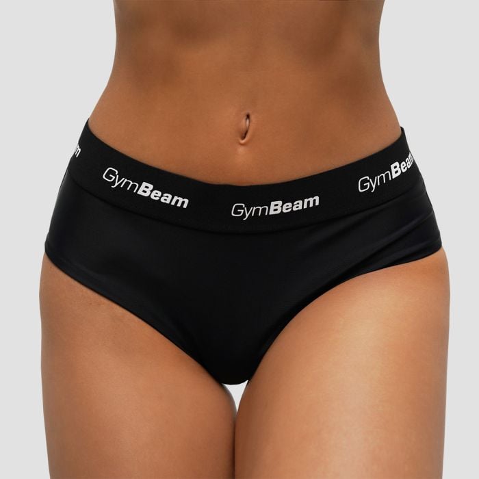 Ženski bikini spodnji del Sporty Black - GymBeam