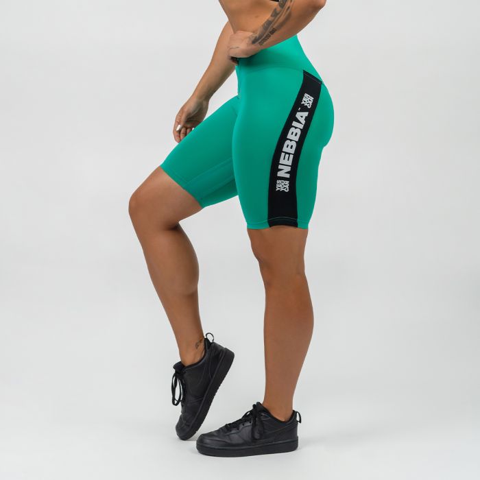 Women’s ICONIC High Waisted Biker Shorts Green - NEBBIA