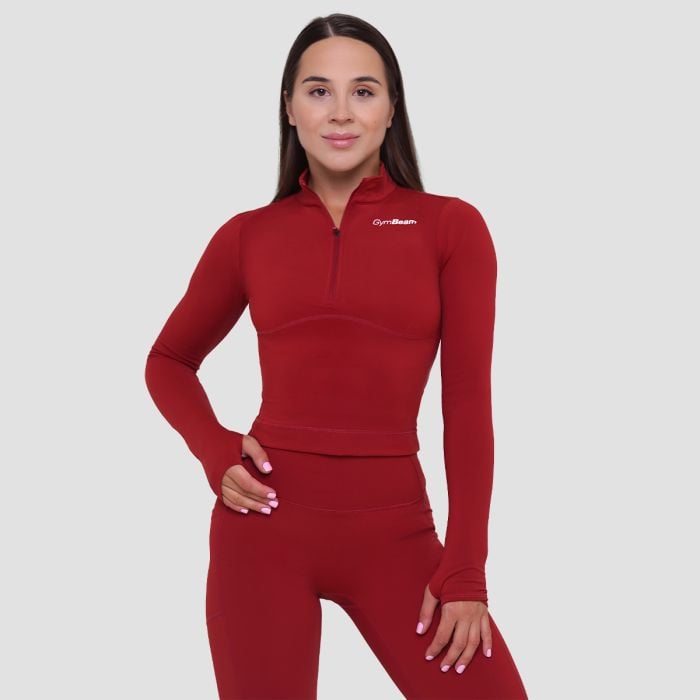 Ženska športna majica Ignite Dark Red - GymBeam L