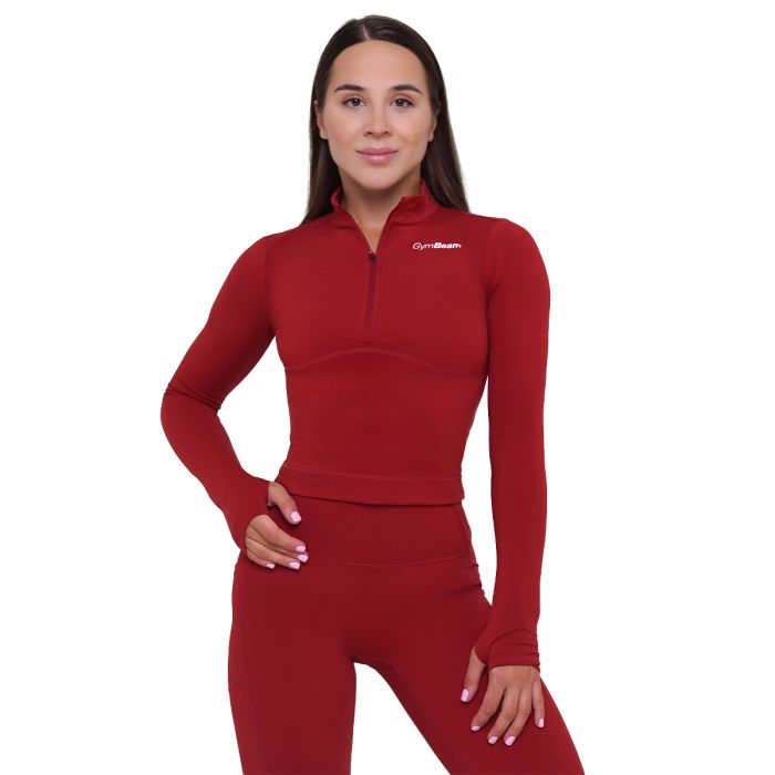Ženska športna majica Ignite Dark Red - GymBeam L