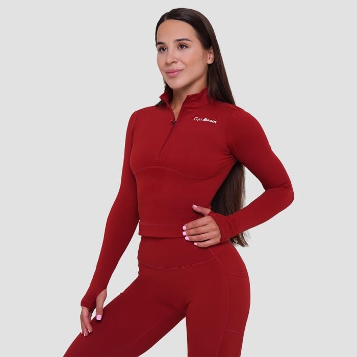 Ženska športna majica Ignite Dark Red - GymBeam L
