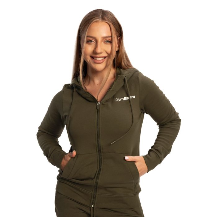 Ženska Zip Up jopica Limitless Espresso - GymBeam L