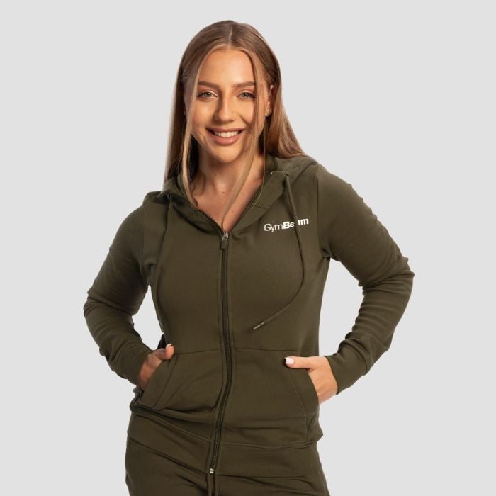Ženska Zip Up jopica Limitless Espresso - GymBeam L