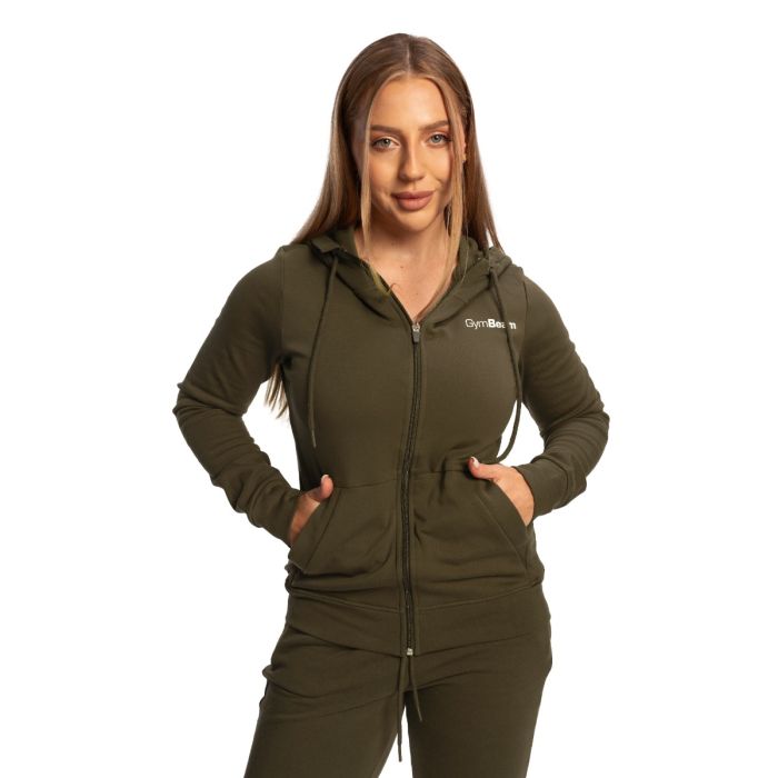 Ženska Zip Up jopica Limitless Espresso - GymBeam L