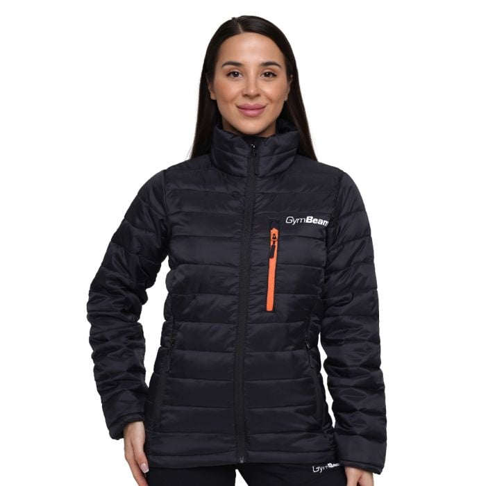 Ženska jakna Puffer Black/Orange - GymBeam L