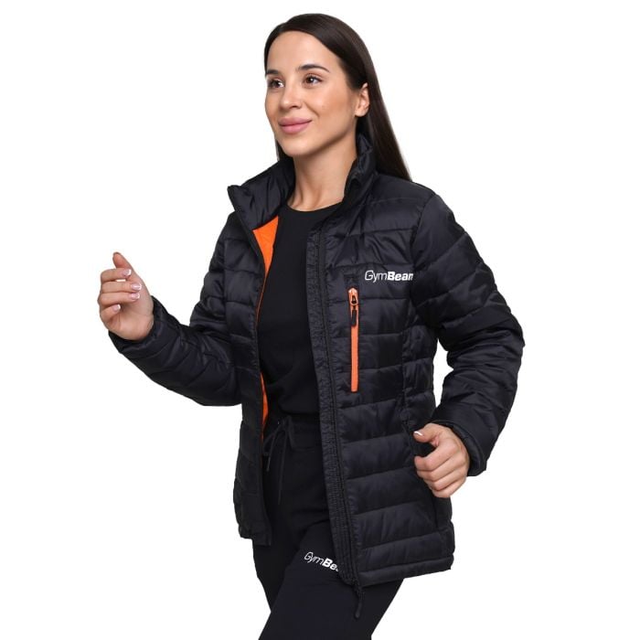 Ženska jakna Puffer Black/Orange - GymBeam L