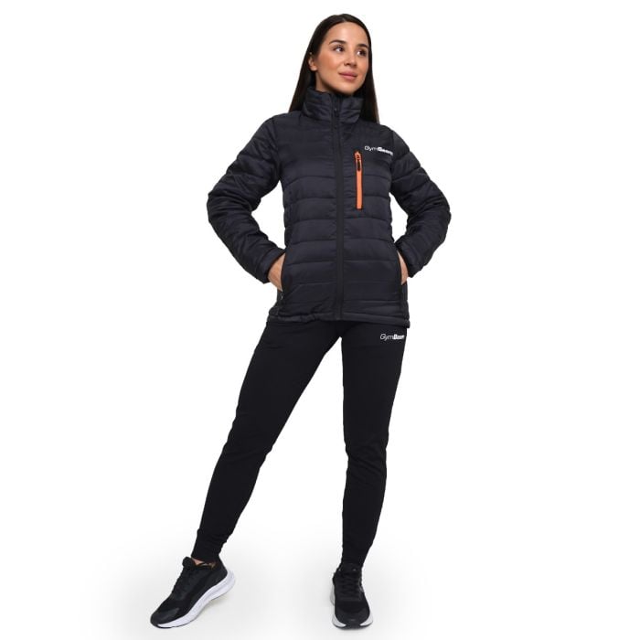 Ženska jakna Puffer Black/Orange - GymBeam L