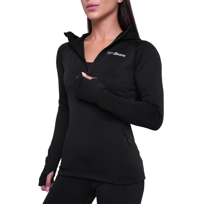 Ženski tekaški pulover Pulse 1/2 Zip Black - GymBeam M