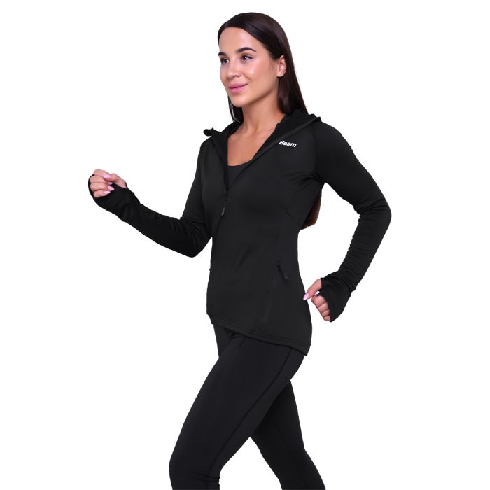 Ženski tekaški pulover Pulse 1/2 Zip Black - GymBeam M