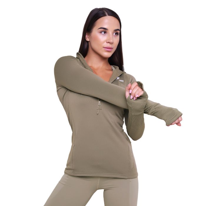 Ženski tekaški pulover Pulse 1/2 Zip Vetiver - GymBeam XXL