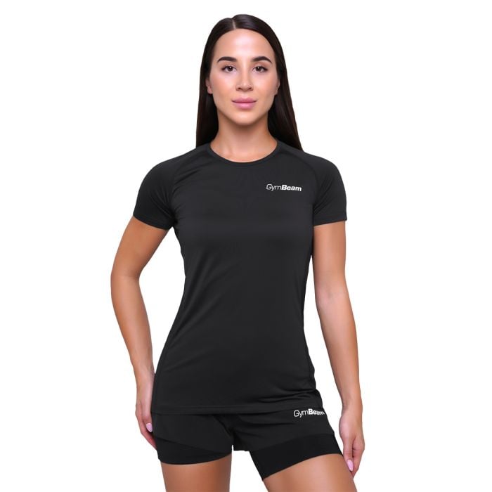 Ženska tekaška majica Pulse T-Shirt Black - GymBeam XXL
