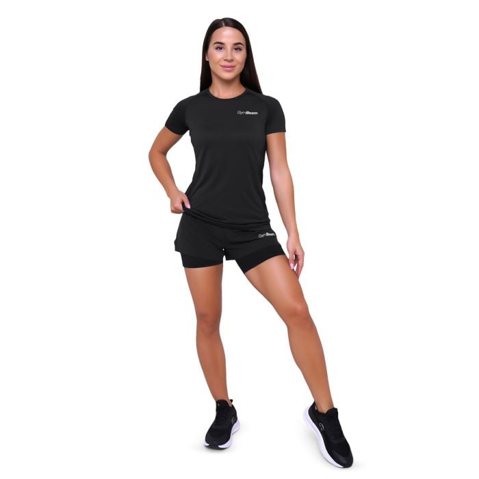 Ženska tekaška majica Pulse T-Shirt Black - GymBeam XXL